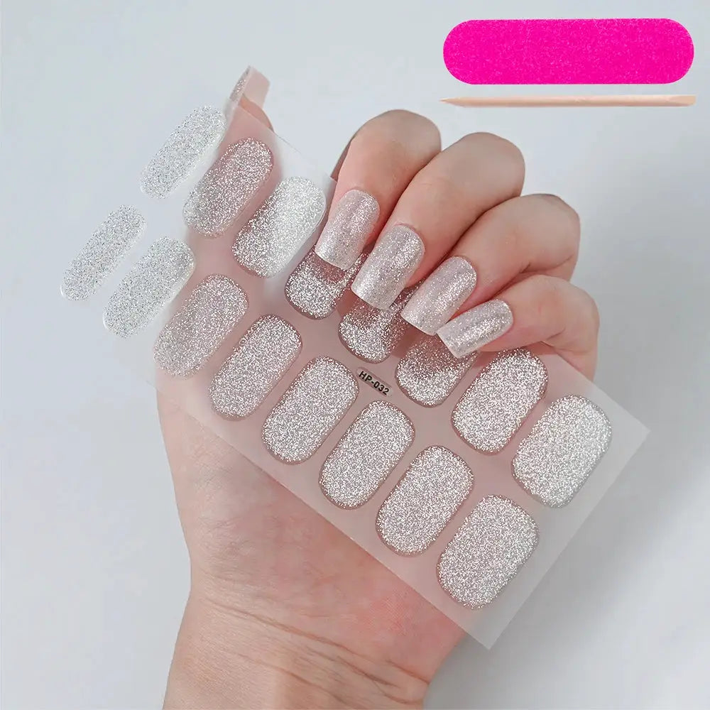 Semi Cured Wraps Fast Gel Nail Sticker Soild Nail Gel Wraps Adhesive Full Cover Gel Nail Decal UV Lamp Cured Manicure Decoration from PriceLows™
