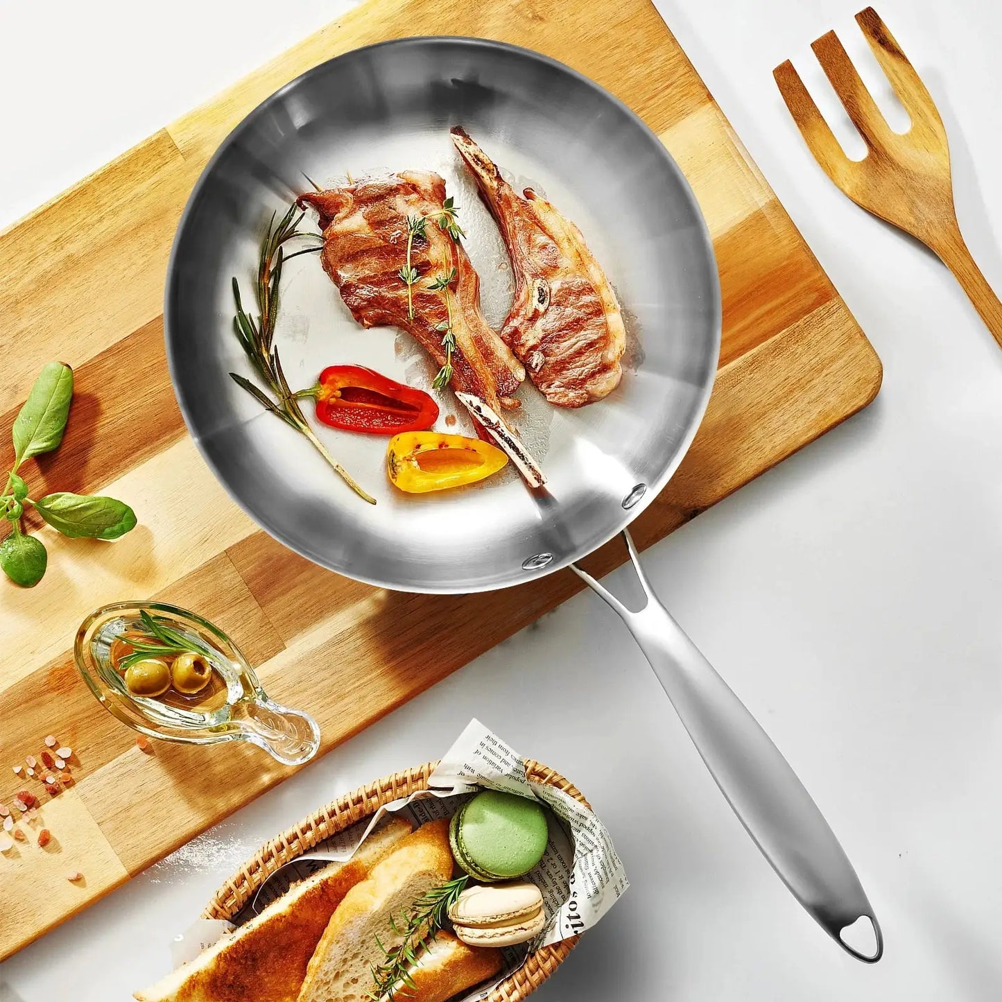 Stainless Steel Frying Pan | 304 Grade | Induction Compatible