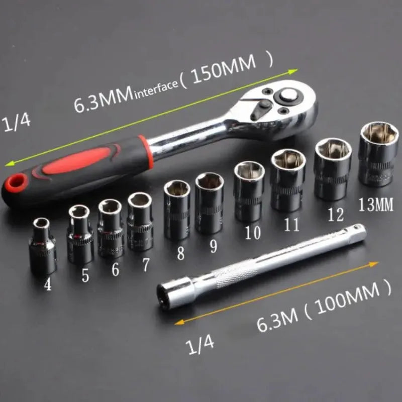 12Pcs Wrench Socket Tool Set Motorcycle Bicycle Car Repair Hand Tools Kit Auto Maintenance Hardware from PriceLows™