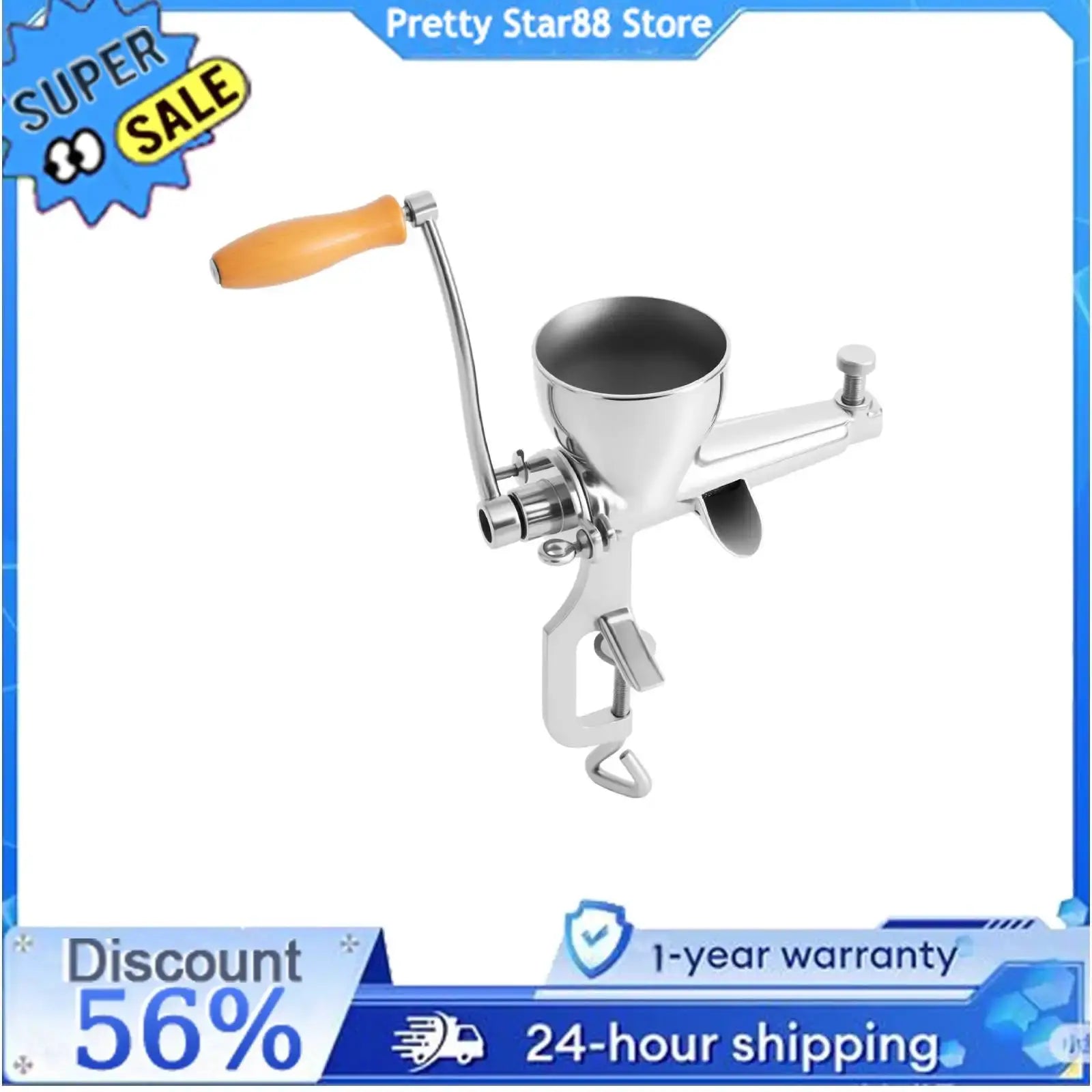 Fruit/Vegetable Squeezer Stainless Steel Manual Juicer with Screw Clamp Wheat grass Squeezed Fruit Vegetable Extrusion Silver from PriceLows™