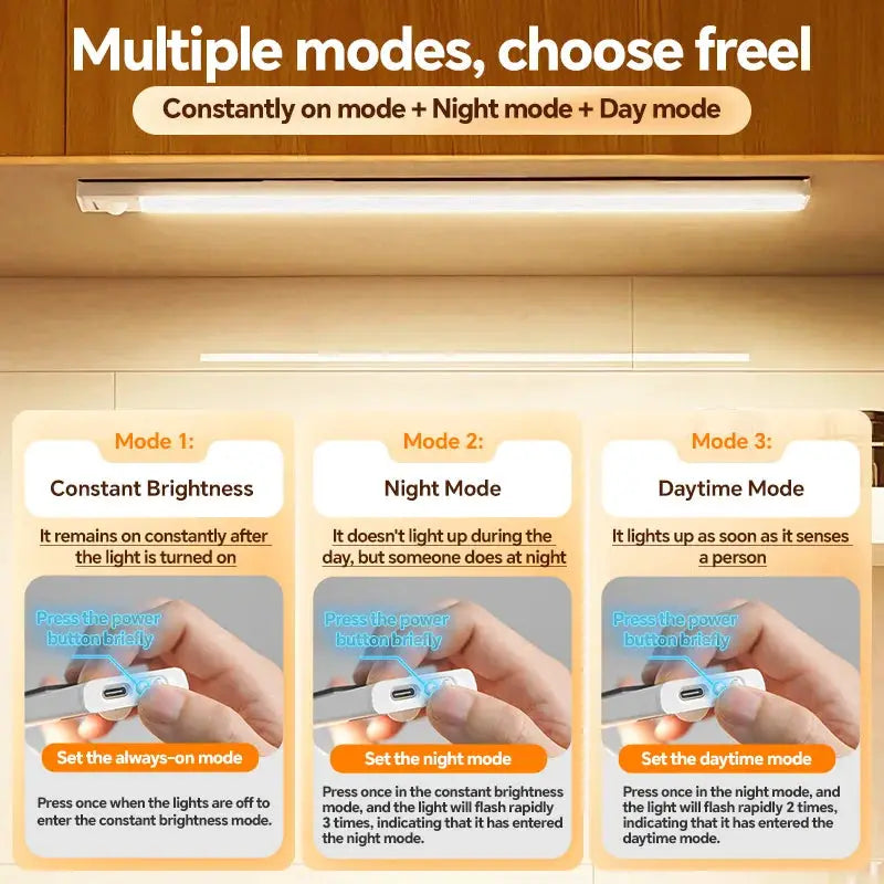 LED Motion Sensor Light Bar | 5V Type-C USB Rechargeable | Dimmable | White from PriceLows™