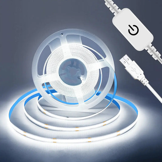 1M-5M USB LED Strip Light 5V 320LEDs/M COB Touch Sensor Dimmable Lamp Tape DIY TV Mirror Backlight Kitchen Room Night Lighting from PriceLows™