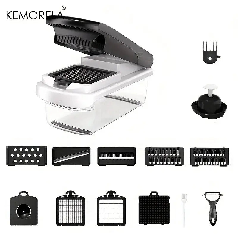 Vegetable Chopper | Stainless Steel Blades | With Container | 14 In 1
