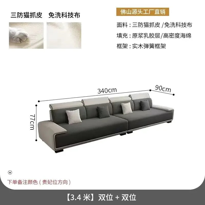 Sectional Sofa | Oversized Cushions | Gray | Curved