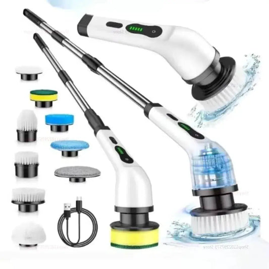 Electric Spin Scrubber | Cordless 9 in 1 | Extendable Handle | Waterproof