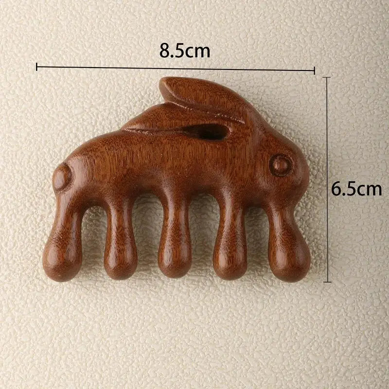 Wooden Massage Comb | Scalp Oil Massager | Compact Size