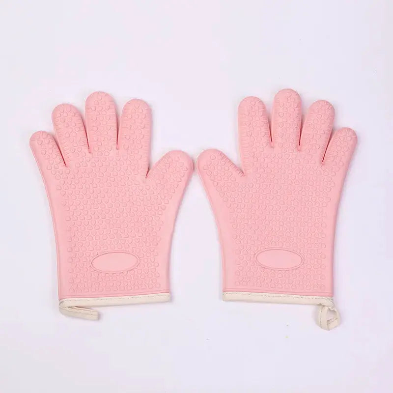 Silicone Oven Mitts | Non Slip Grip | Cotton Lining | 28x18 cm, 2 Pack