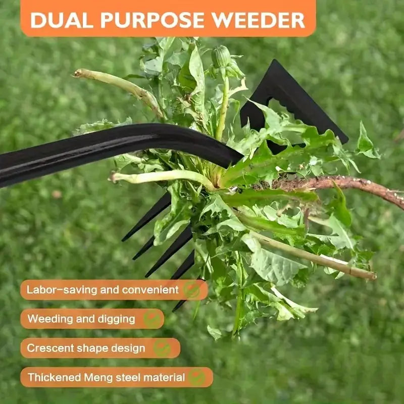 2 In 1 Garden Weeding Rake | Carbon Steel | 5 6 11 Teeth