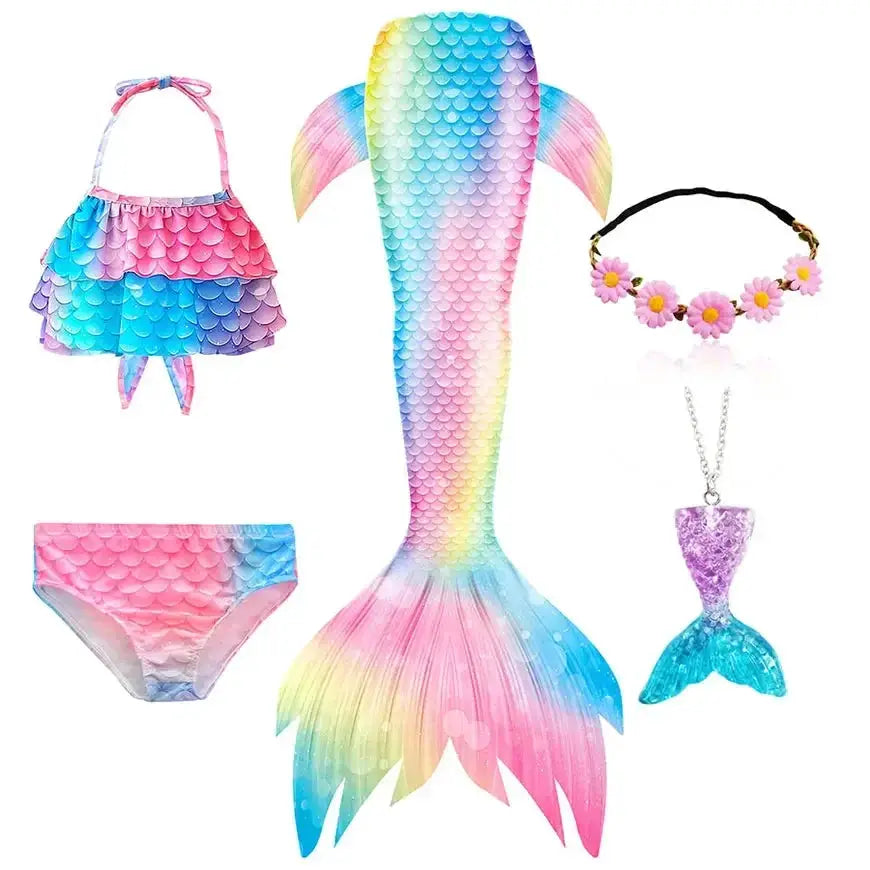 Girls Swimming Mermaid Tail Mermaid Costume Dress Cosplay Christmas Birthday Gift Swimsuit Can Add Monofin Fin Halloween Costume from PriceLows™