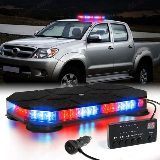42 LED Car Roof Top Strobe Lights Emergency Warning Safety Beacon Magnetic Mount For Truck Ambulance Snow Plow police lights bli from PriceLows™