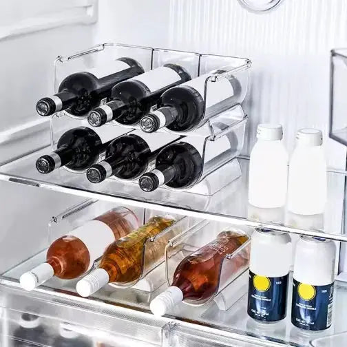 Stackable Water Bottle And Wine Rack Organizer For Kitchen Countertops, Pantry, Fridge Storage Bottle Organizer Holder Rack from PriceLows™