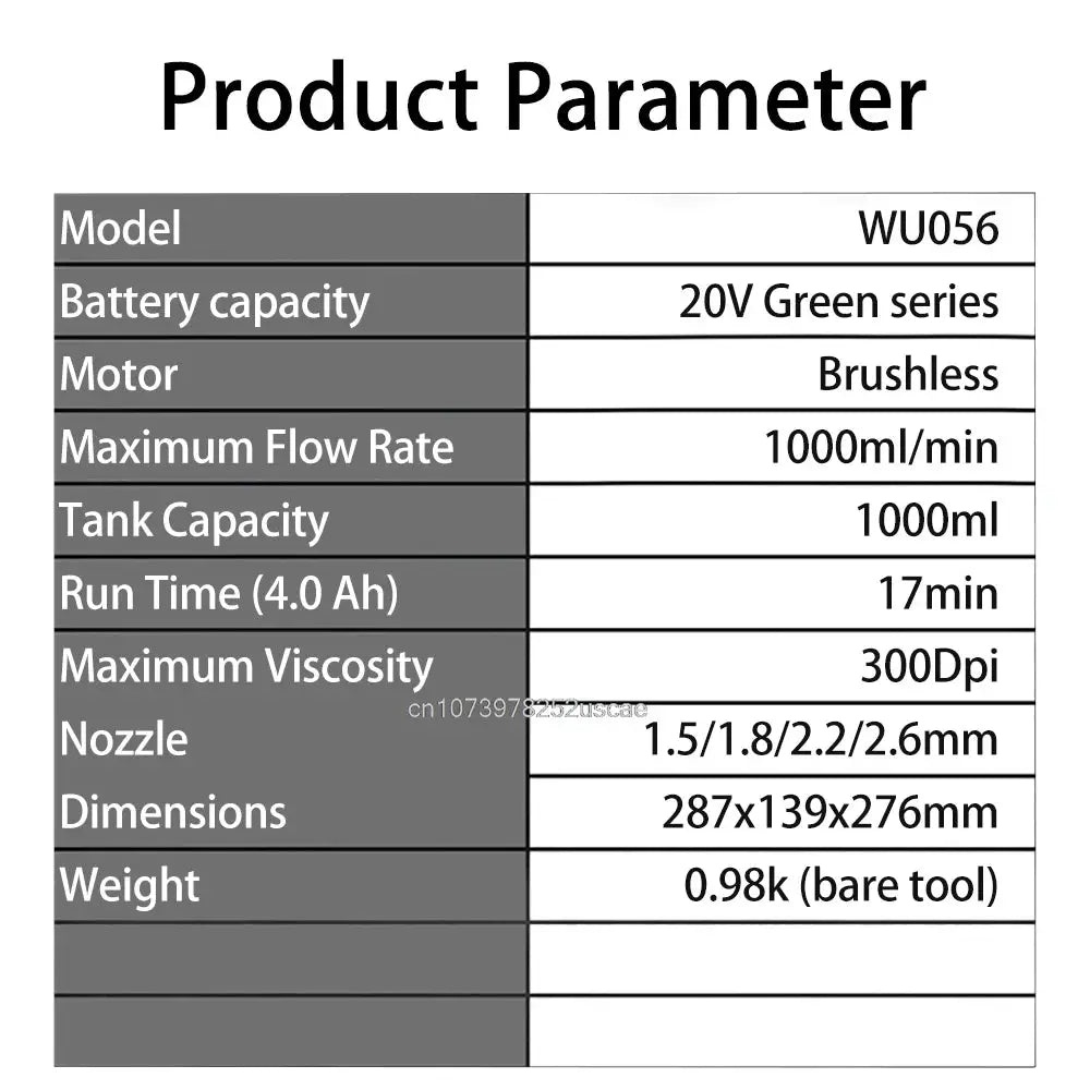 Worx WU056 Brushless Electric Spray Gun Home Paint Sprayer Flow Control Airbrush 4 Nozzle [Non Battery and Charge] from PriceLows™