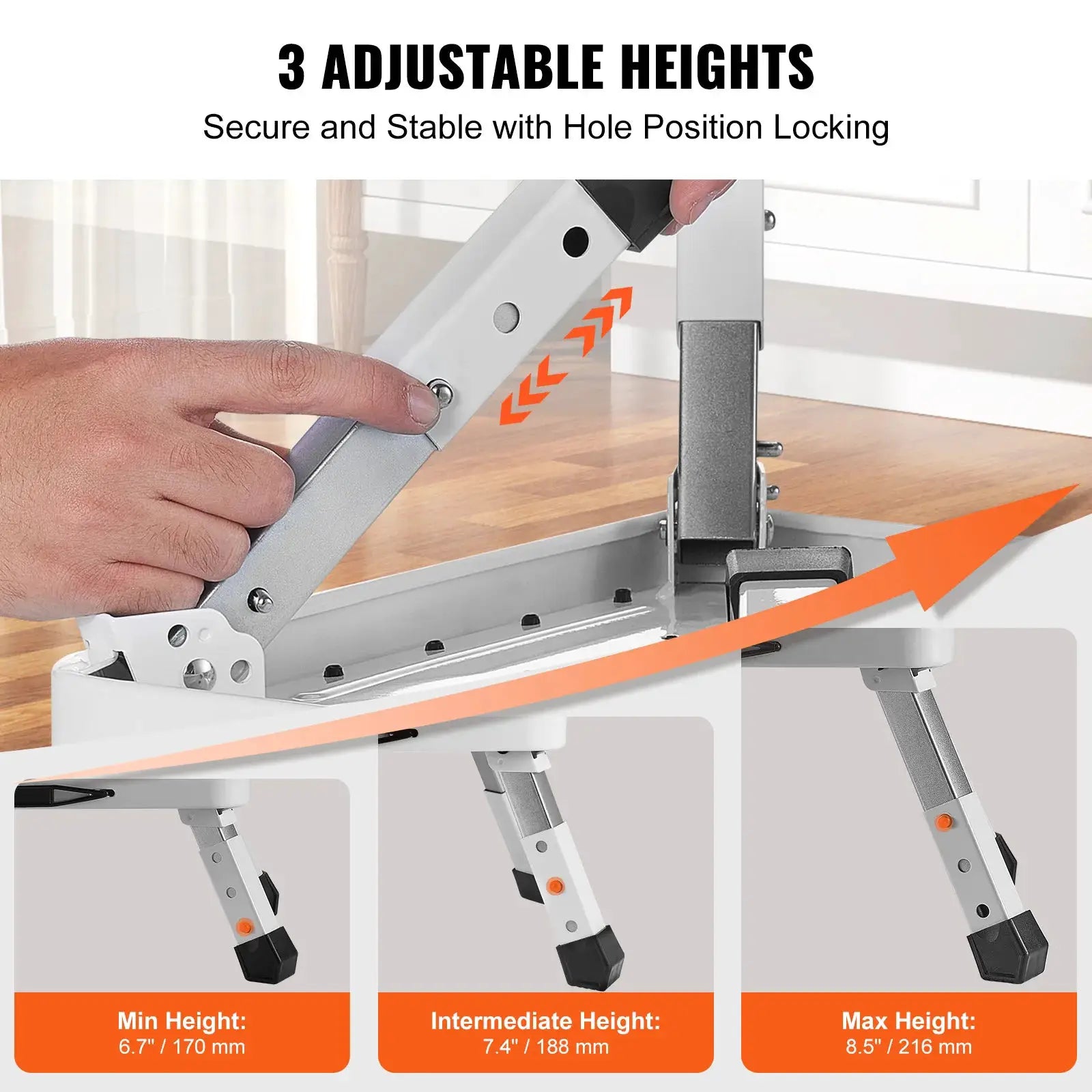 VEVOR Step Stool 1 Step 330lbs Capacity Adjustable Height Toddlers Adults Non Slip Sturdy For Office RVs Pets Bathrooms Bedrooms from PriceLows™