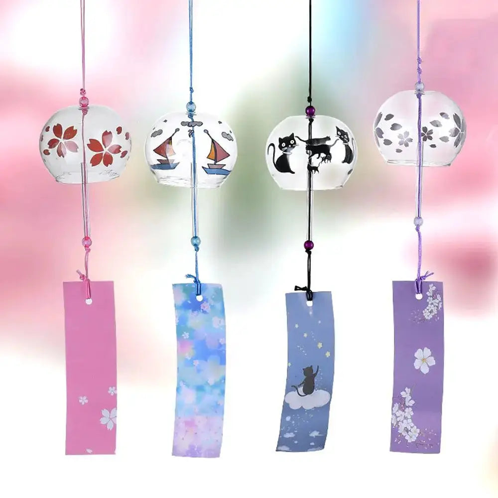 1Pcs Creative Wind Bell Japan Wind Chimes Handmade Glass Furin Spa Japanese Room Decor Garden Pendant Kitchen Office Home Decor from PriceLows™