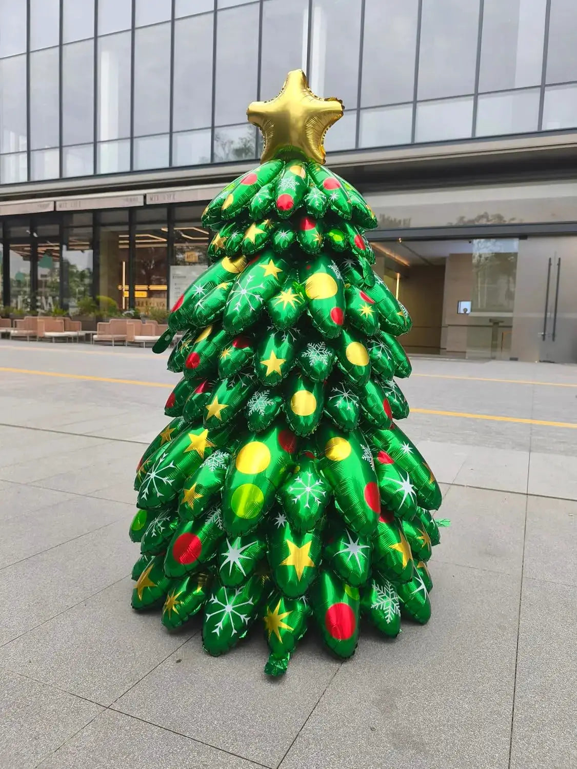 Christmas Tree Balloon | 51 x 29 Inches | Self Standing Santa Topper