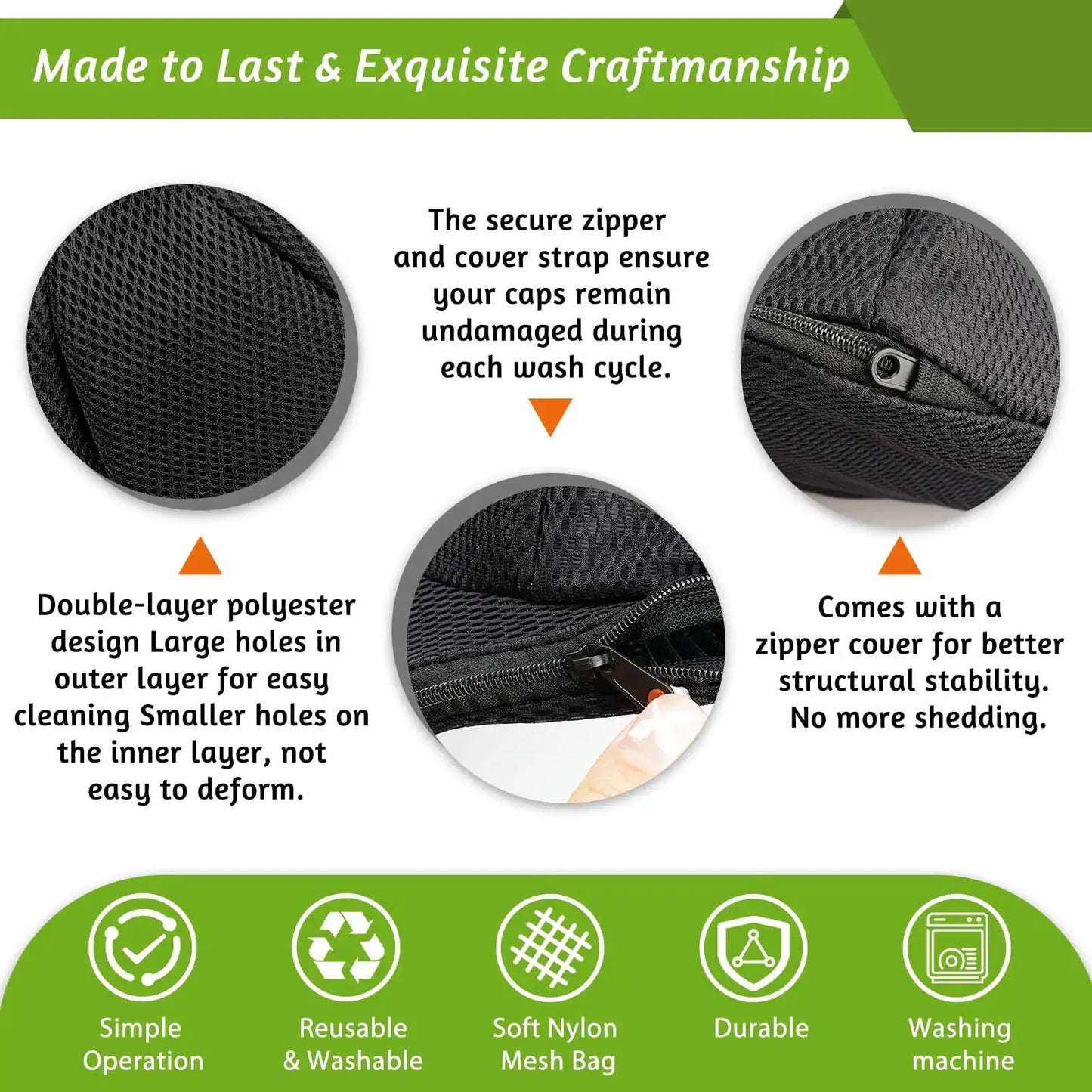 Hat Washer Cage | Reusable Wire Frame | Includes Protective Mesh Bag