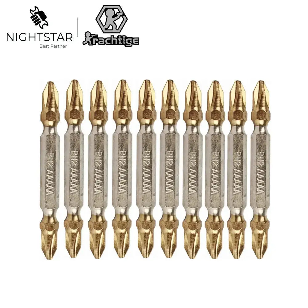 65mm Titanium Coated PH2 Cross Double Head Screwdriver Bits Electric Hex Shank Magnetic Screw Driver Drill Bit 5Pcs / 10Pcs from PriceLows™