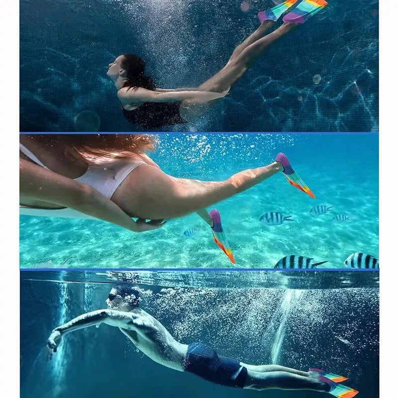 Comfortable Silicone Swim Fins Kids &Adults-Suitable Size for Beginners in Swimming,Diving-Ideal for Training Water Activities from PriceLows™