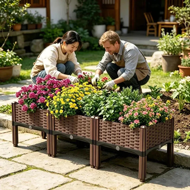 KEEHOME 3pcs Raised Garden Bed with Legs, Elevated Plastic Planter Box for Outdoor Plants, Flowers, Vegetables And Herbs from PriceLows™