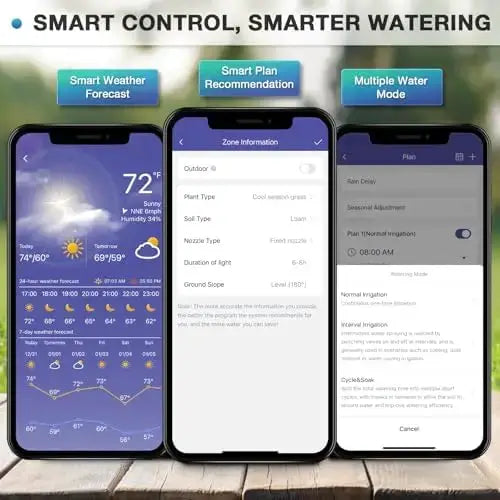 4-Zone Smart Sprinkler Controller with Weather Intelligence & App Control – Save Water, Rain Skip from PriceLows™