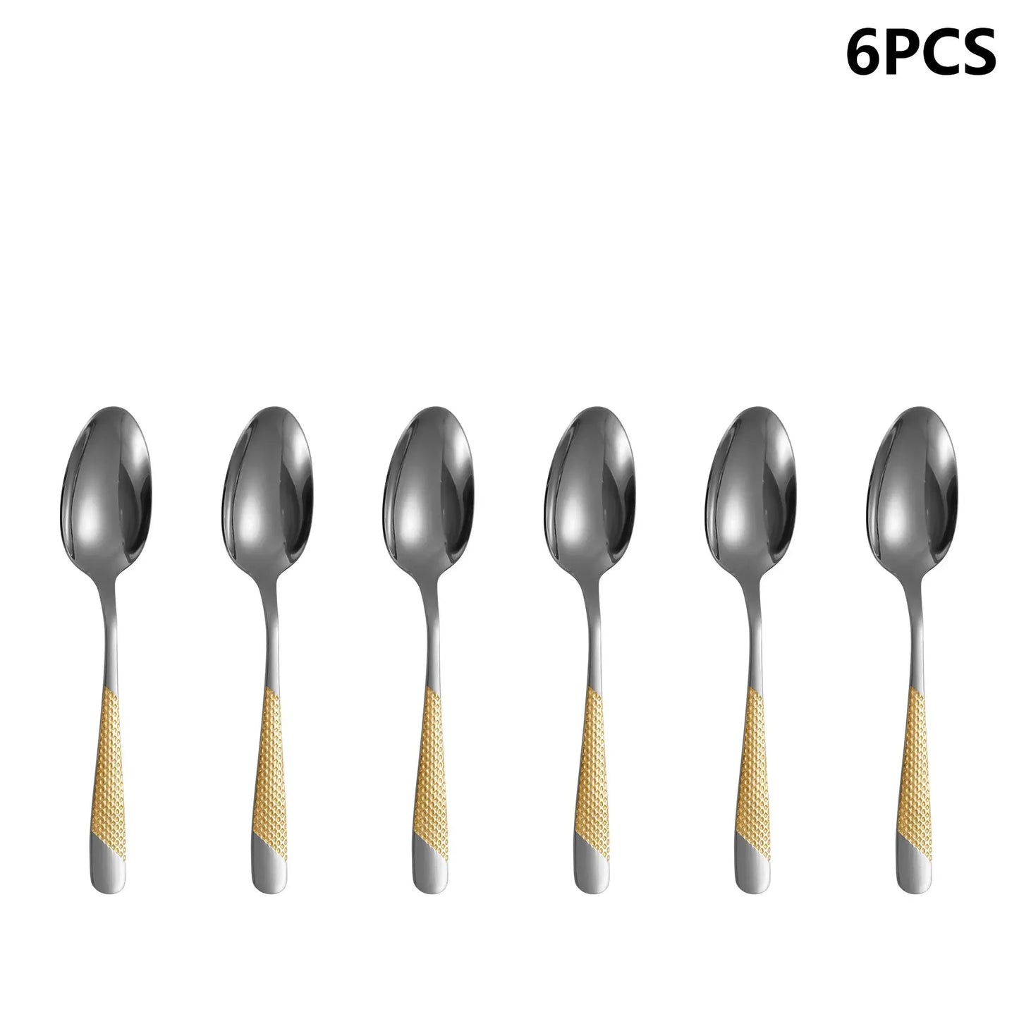 4/6/16/24pcs Stainless steel cutlery set Star Diamond series gold-plated handle cutlery including knife, fork and spoon Western from PriceLows™