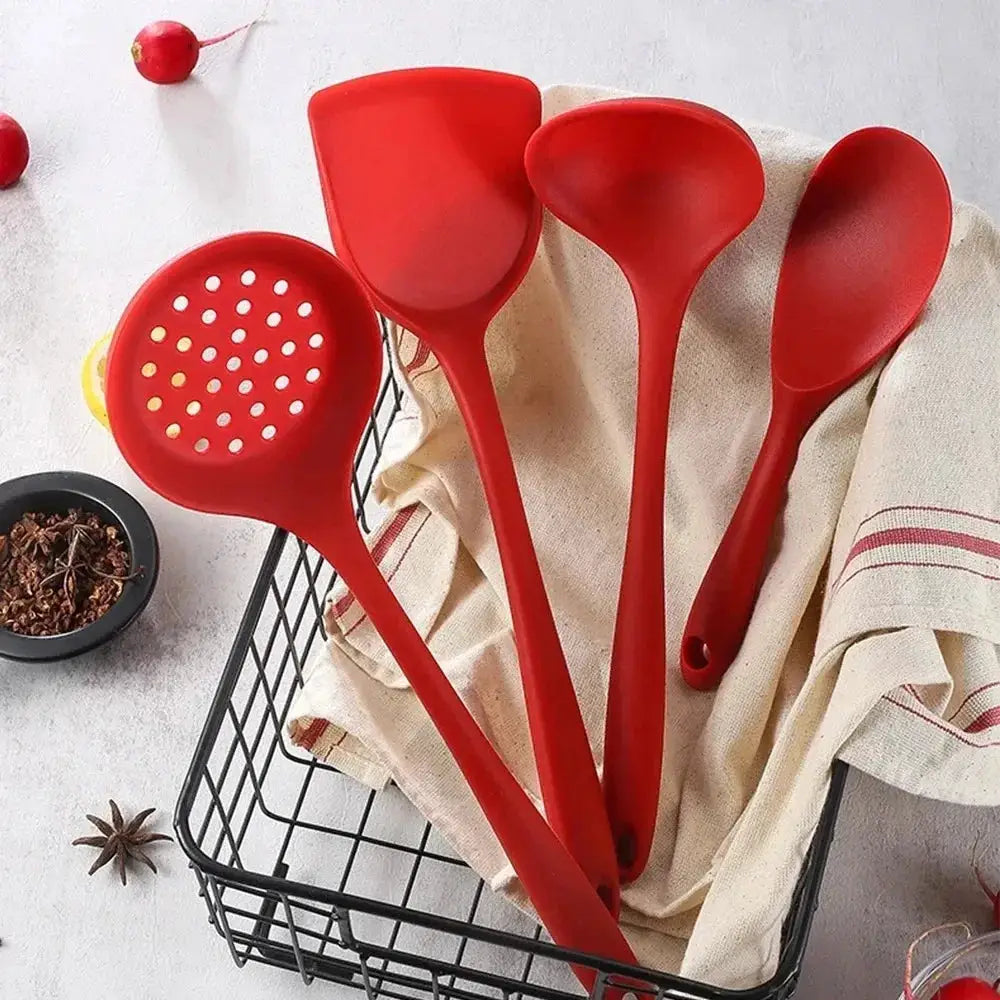 6Pcs Silicone Kitchen Utensils Set Spatulas,Slotted Spoon, Rice Scoop Dishwasher Safe Heat Resistant Utensilios Cooking Tools from PriceLows™