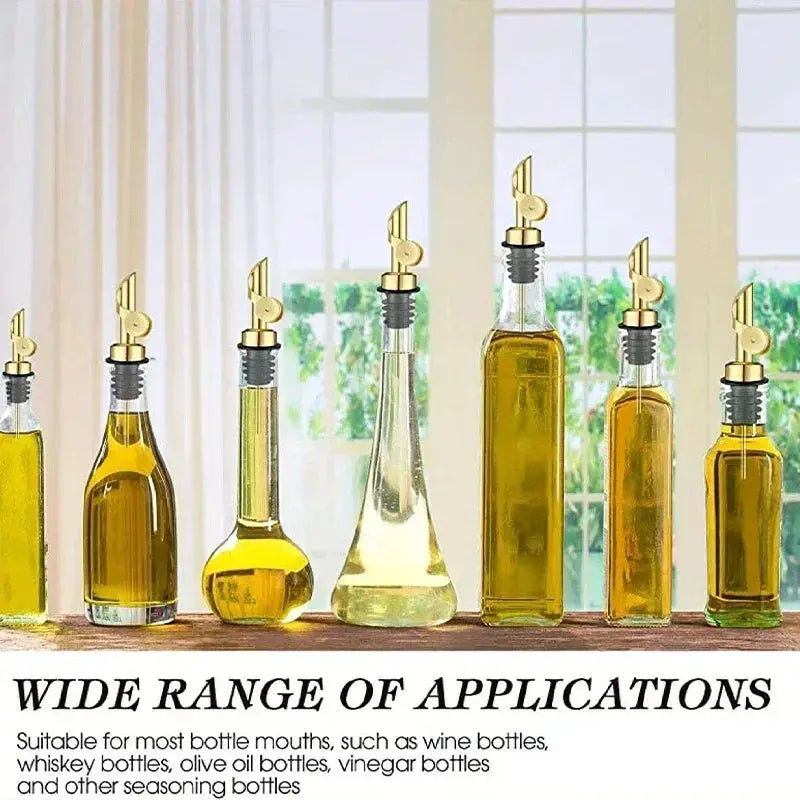 1PC 304 Stainless Steel Olive Oil Stopper Cap Dispenser Spout Sauce Vinegar Auto Open Pourer Nozzle Wine Liquor Bottle Plug from PriceLows™