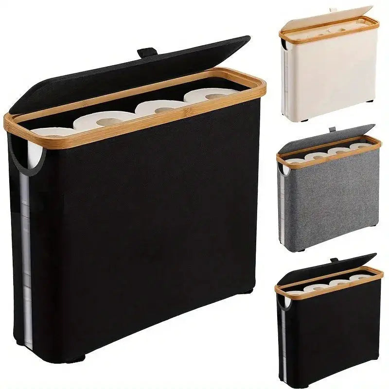 Toilet Paper Storage Basket | With Lid | Transparent Window | One Size
