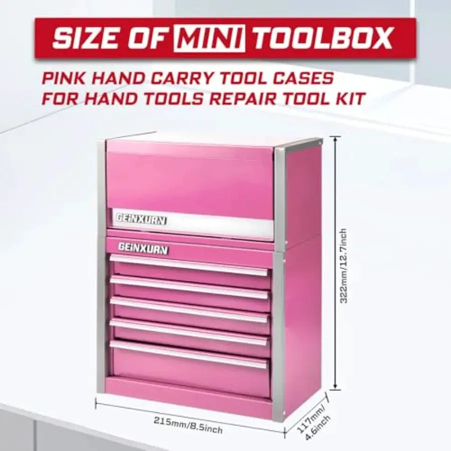 8-Drawer Rolling Tool Box, Heavy Duty Micro Roll Cab Steel Stackable Tool Chest with Lockable Drawers, 2-in-1 Large and Compact from PriceLows™
