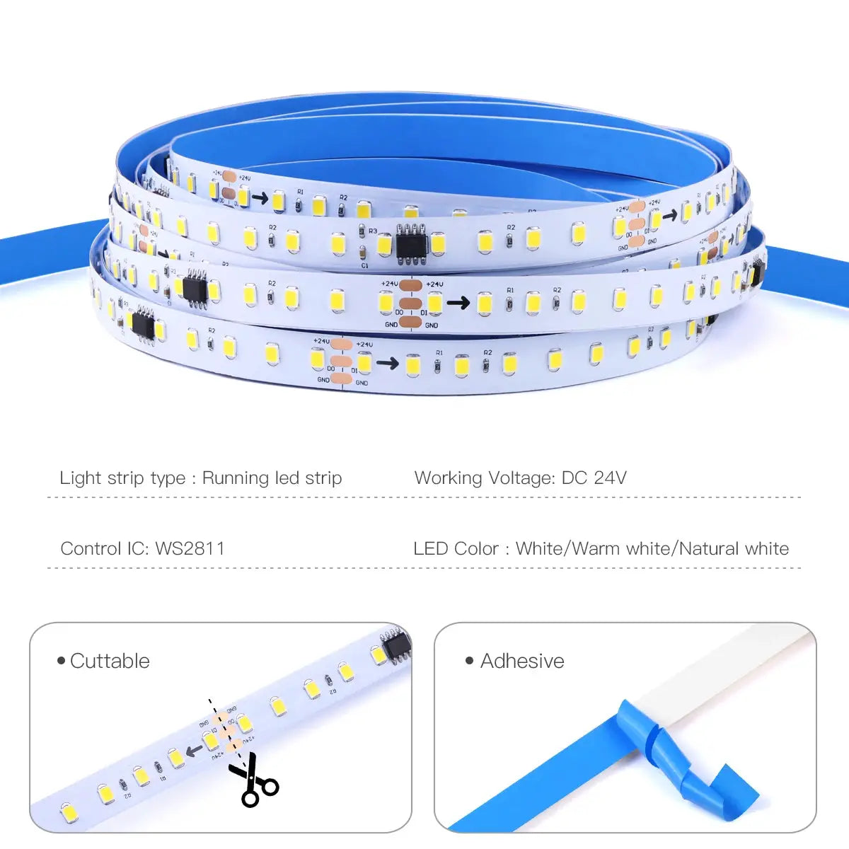 Smart Addressable Pixel WS2811 LED Strip Light 5M 10M KIT Running Water Flow Chasing LED Tape For Wall Ceiling Cabinet Decoratio from PriceLows™