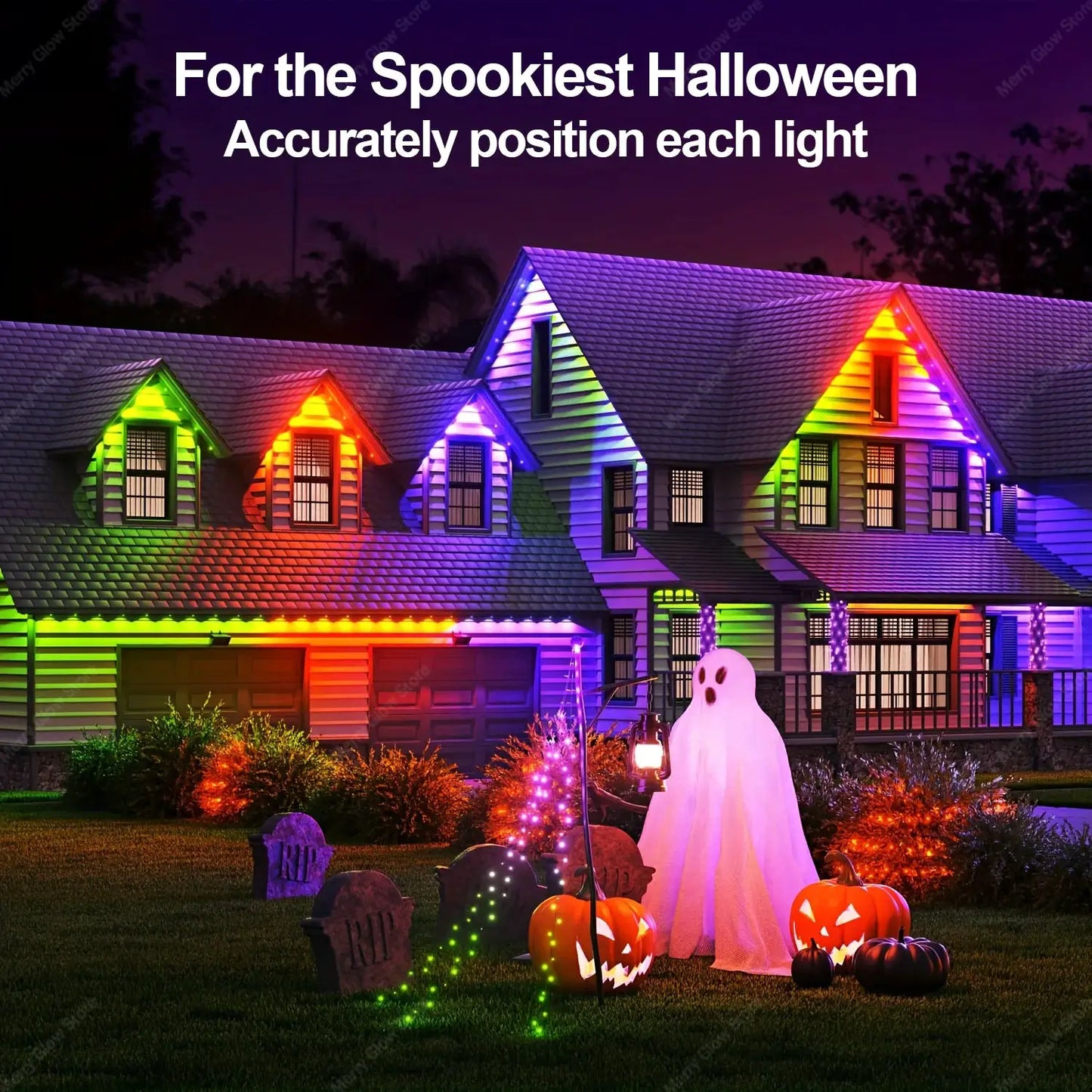 60M Smart RGB Eave Lights App & Remote IP67 Permanent Outdoor LED String Lights Home New Year Christmas Birthday DIY Lighting from PriceLows™