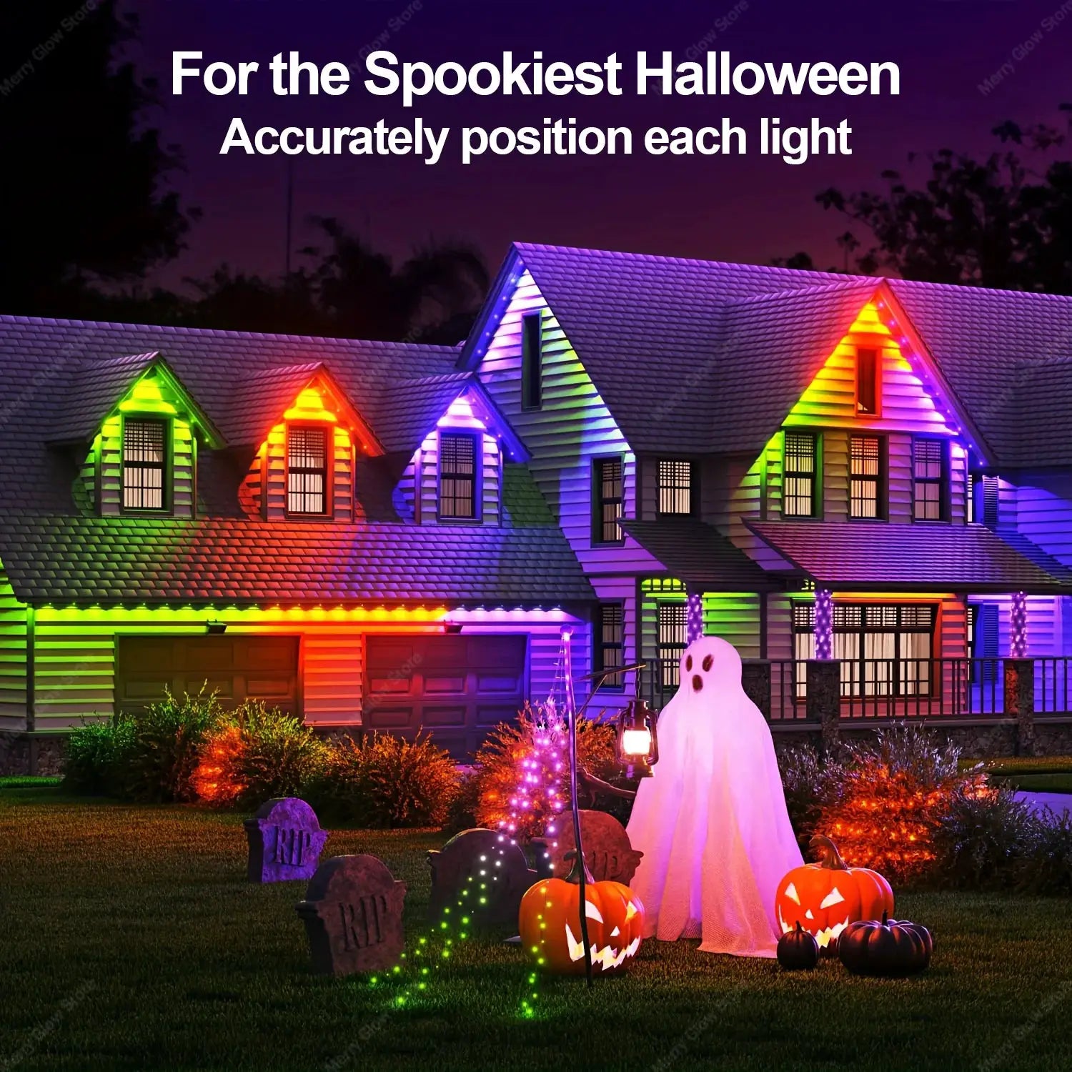 60M Smart RGB Eave Lights App & Remote IP67 Permanent Outdoor LED String Lights Home New Year Christmas Birthday DIY Lighting from PriceLows™