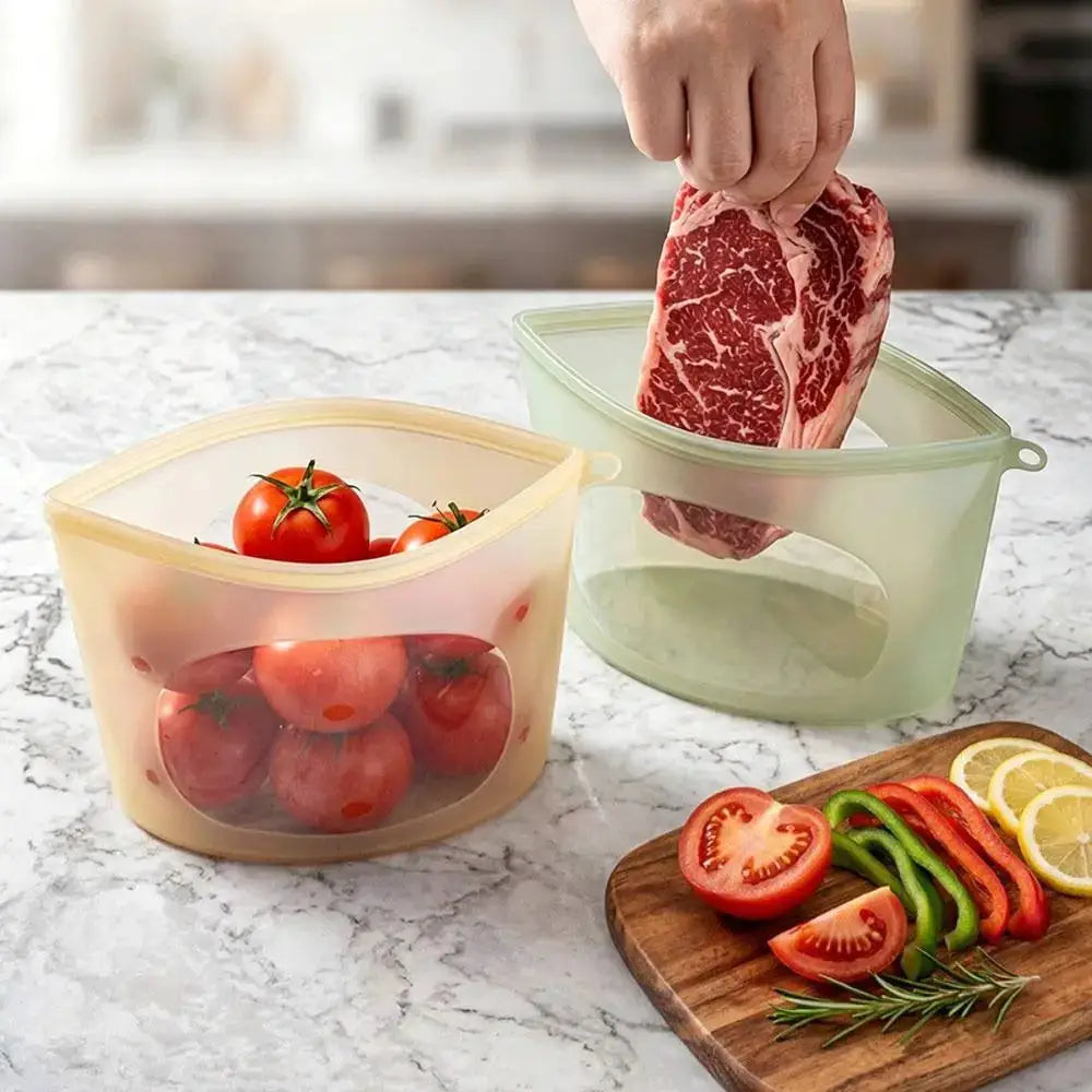 Silicone Food Preservation Bag | Reusable | Zip Lock | Sizes