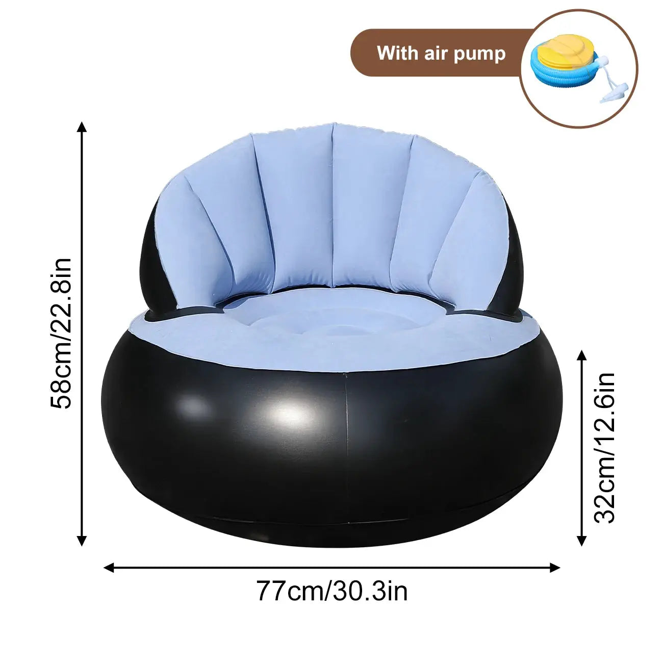 Inflatable Sofa | Thickened PVC | Foldable | Garden One-Seat from PriceLows™