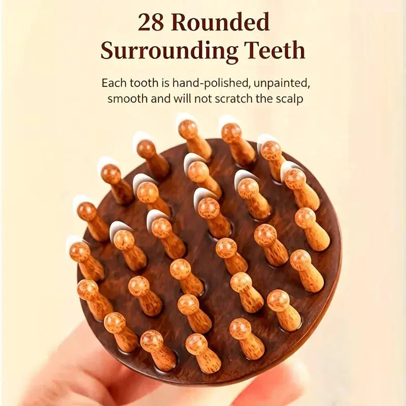 Wooden Meridian Massage Comb | Anti Static | Sandalwood Scent