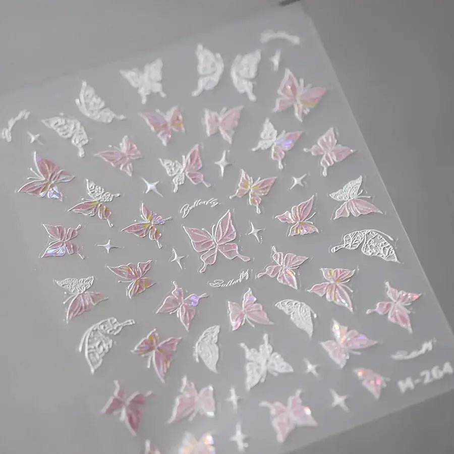 1Pcs 5D Embossed Aurora Butterfly Nail Art Stickers Self Adhesive Decals For Nails Decoration DIY 3D Acrylic Nail Supplies Parts from PriceLows™
