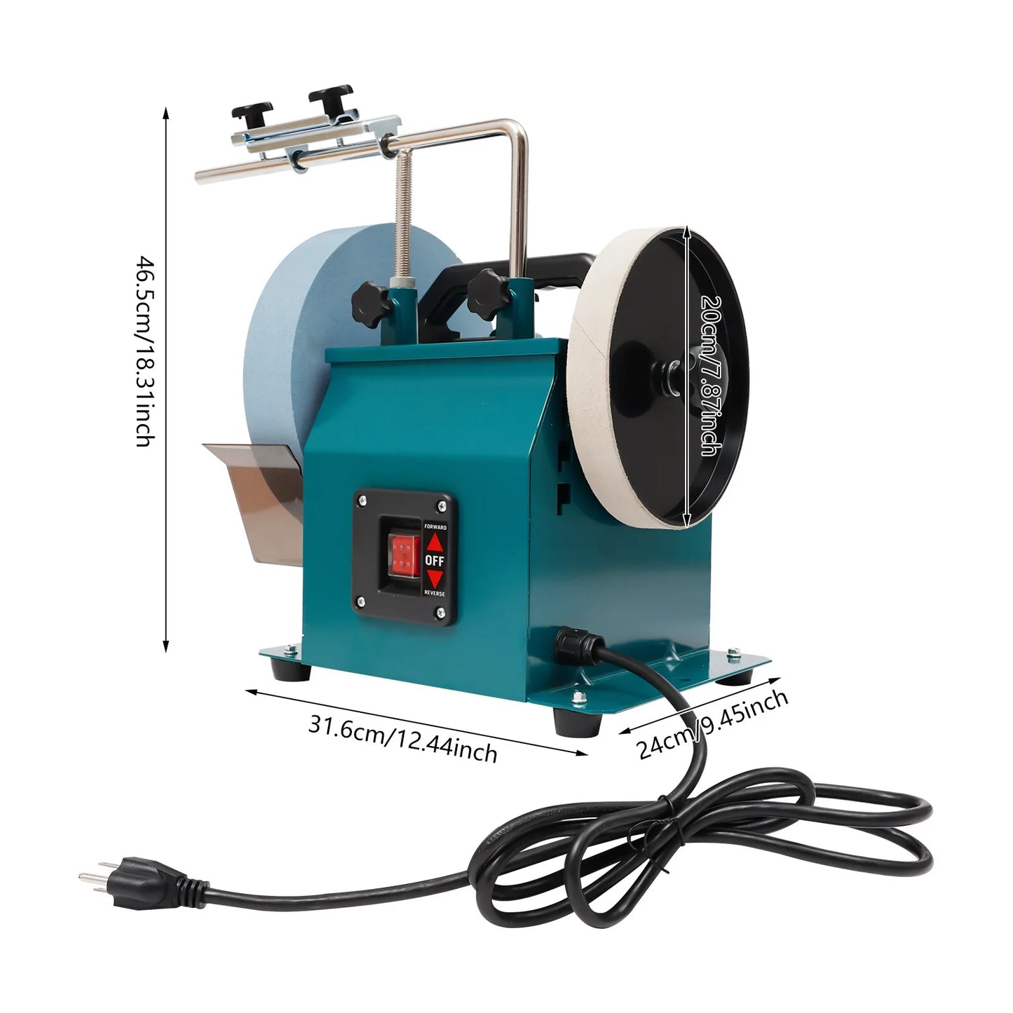 Electric Knife Sharpener for Kitchen and Woodworking Wet Stone Grinder with 10 Inch 220 Grit Wheel and Leather Strop from PriceLows™