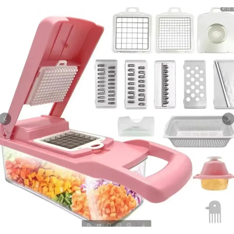 Vegetable Cutter | Stainless Steel Blades | 14-Piece Set | Multi-Function Tool