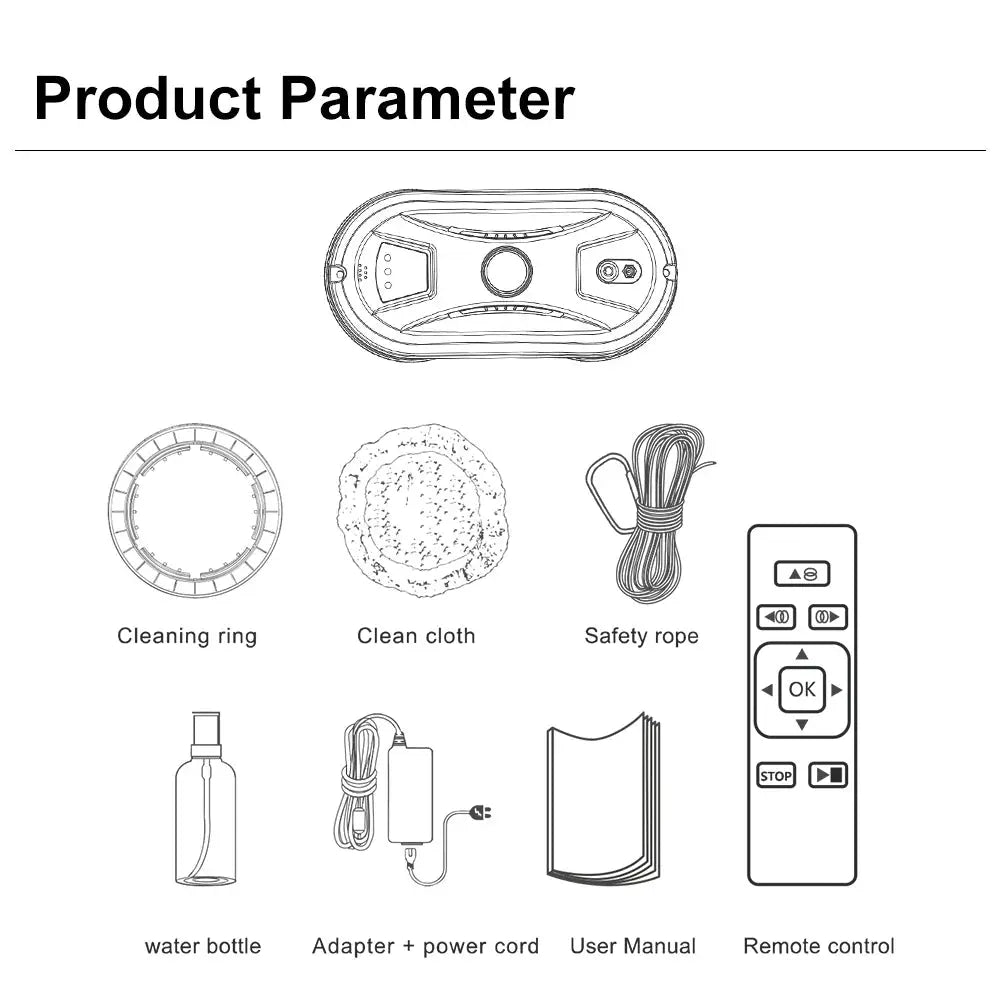 Window Cleaning Robot | Ultra Thin | Remote Control | 100-240V