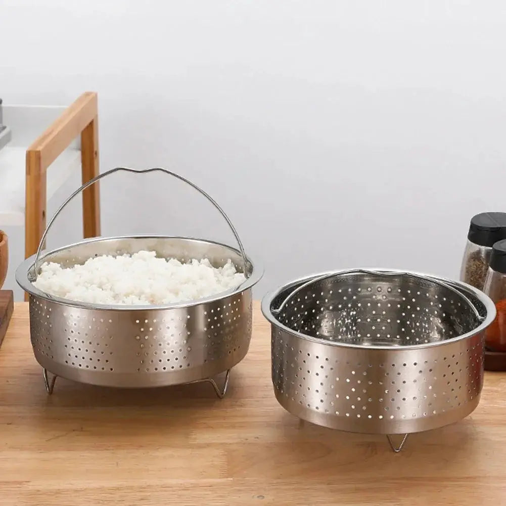 Stainless Steamer Basket | Silicone Handle | Instant Pot Accessory | One Size
