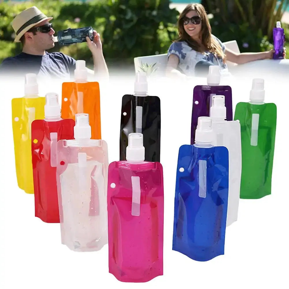 Cycling Water Bottle Foldable Portable 480ml Leak-Proof Durable Sport Water Bag Climbing and Camping Folding Water Bottle from PriceLows™