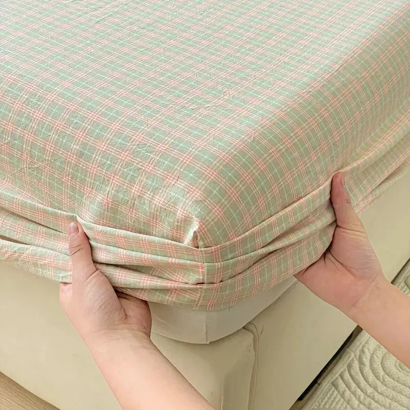 Pure Cotton Fitted Sheet Adults Kids Room Bedsheets Single/Twin/Queen/King Size Bed Cover простынь Soft Mattress Protector from PriceLows™