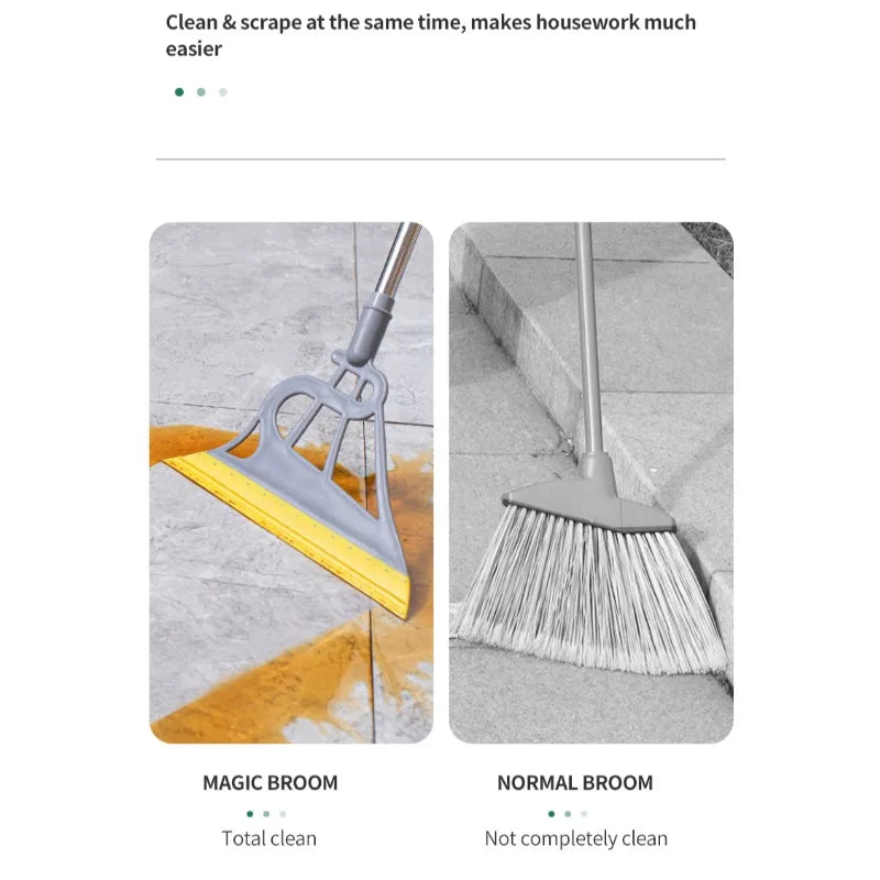 Floor Clean Tools,Silicone Floor Glass Mop,Dual-use Foldable Silicone Broom,Squeegee,Pet Hair Remover,Smart Broom from PriceLows™