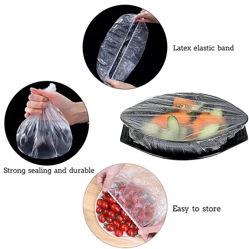 Disposable Food Storage Covers | Elastic Fit | PE Material | Fits 20-40 cm