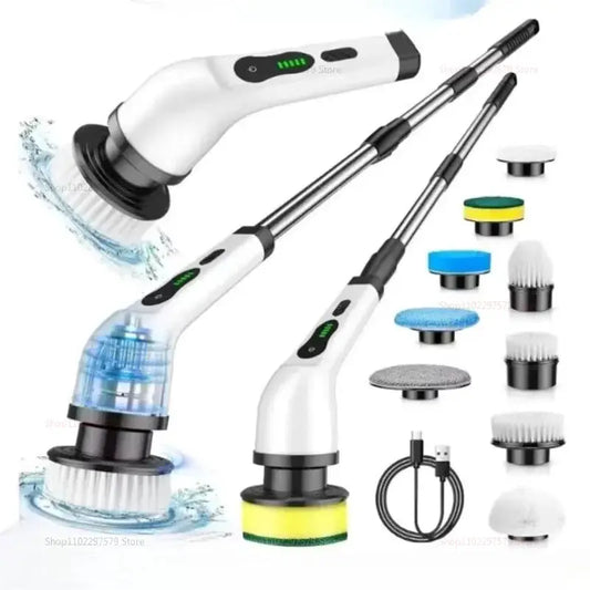 Electric Spin Scrubber | Cordless | Adjustable Extension | For Tub Tile Floor