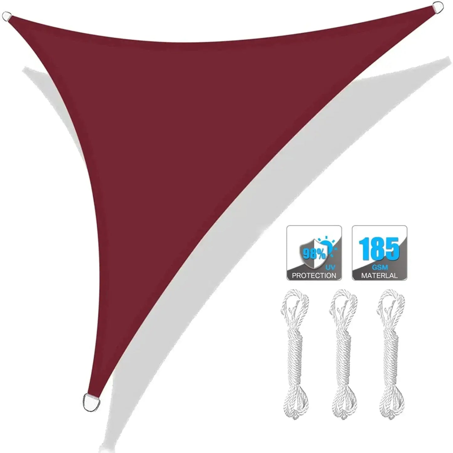 Triangle Sun Shade Sail | Waterproof HDPE | 5x5x5 Ft | Outdoor Patio Canopy