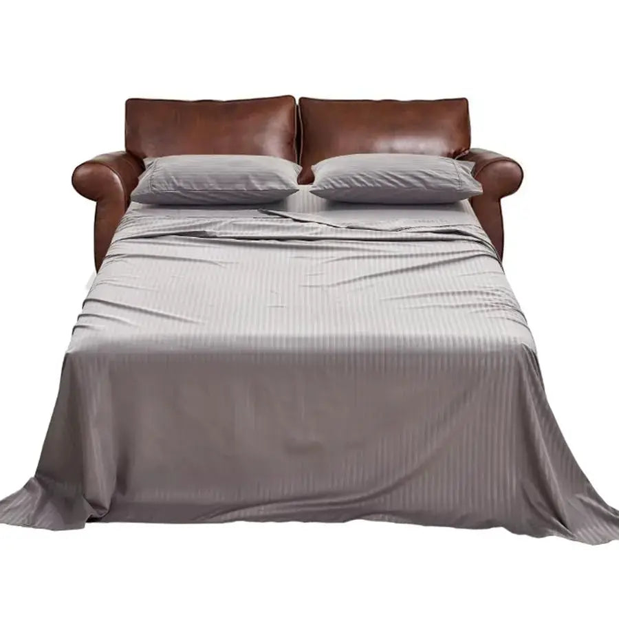 Striped Sofa Bed Sheets Queen for Sleeper Sofa Bed with 46 Deep Soft Brushed 1800 Microfiber 4 Piece Bedding Set 60x74x6 Grey from PriceLows™