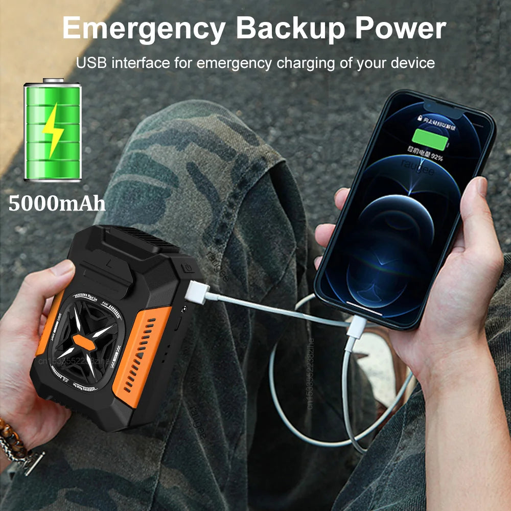 Neck Fan | 5000mAh Battery | 3 Speed | Wearable Clip Belt