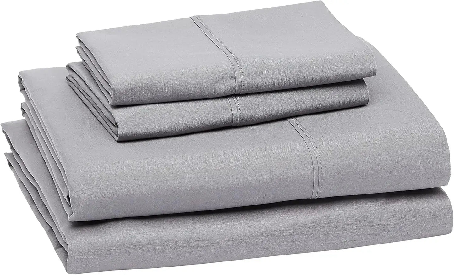 Full Microfiber Bed Sheet Set with 14-Inch Deep Pockets, Dark Gray, Solid - Soft, Breathable, Wrinkle-Free from PriceLows™