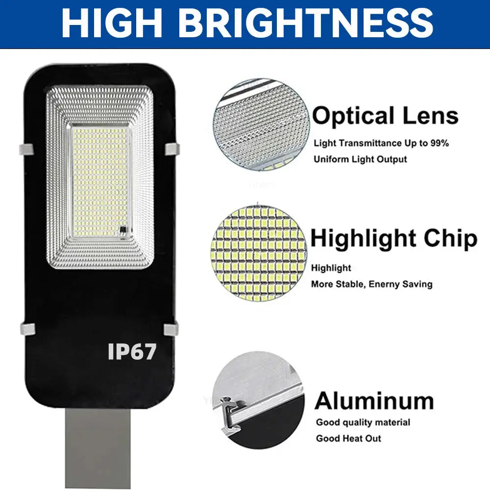 Solar Light High-Power 6500K LED Dusk to Dawn Waterproof LED Solar Street Light Backyard Street Lamps Security Flood Lighting from PriceLows™